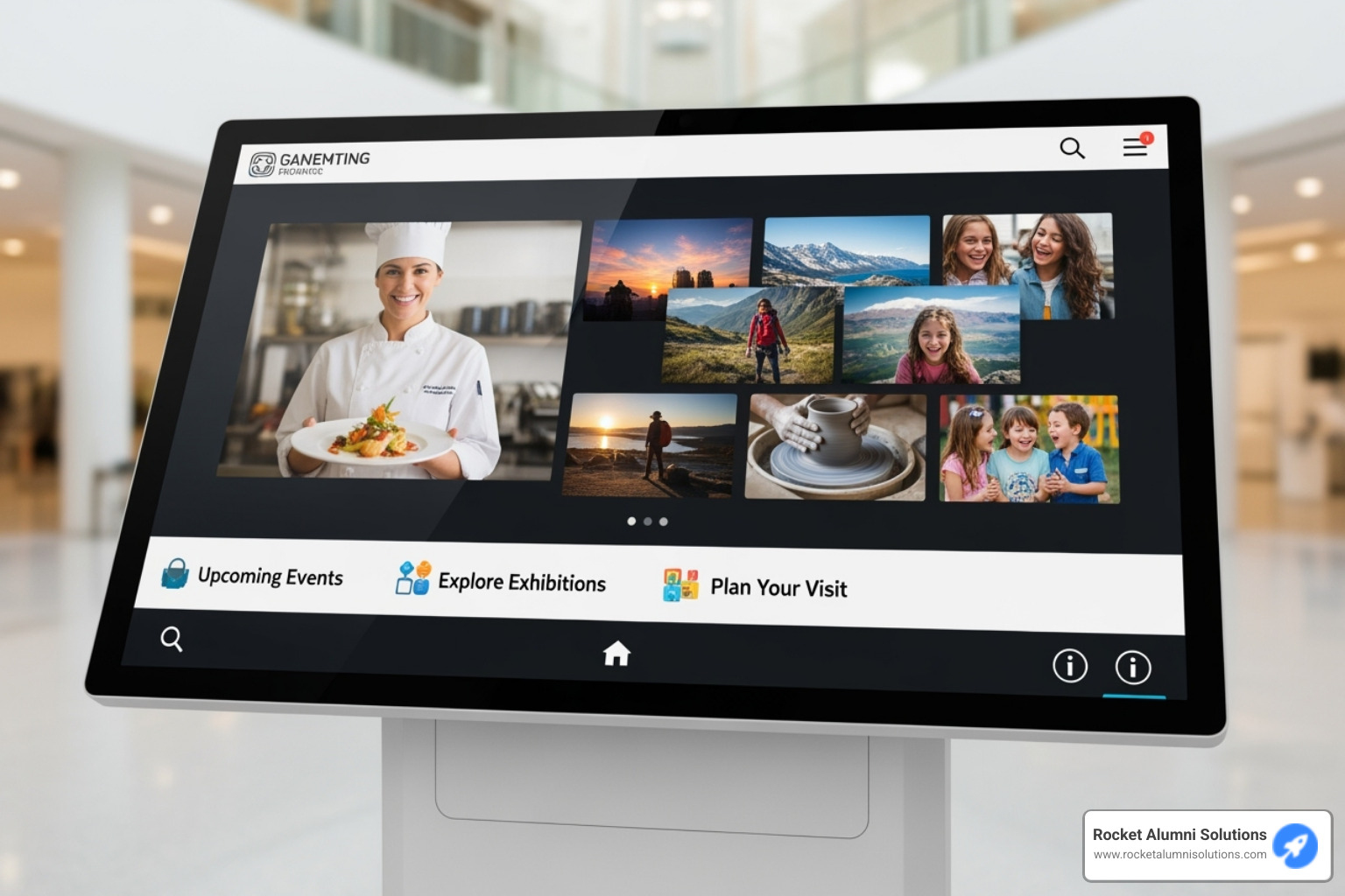 vibrant and content-rich kiosk interface - touchscreen hall of fame kiosk vibrant and content-rich kiosk interface - touchscreen hall of fame kiosk