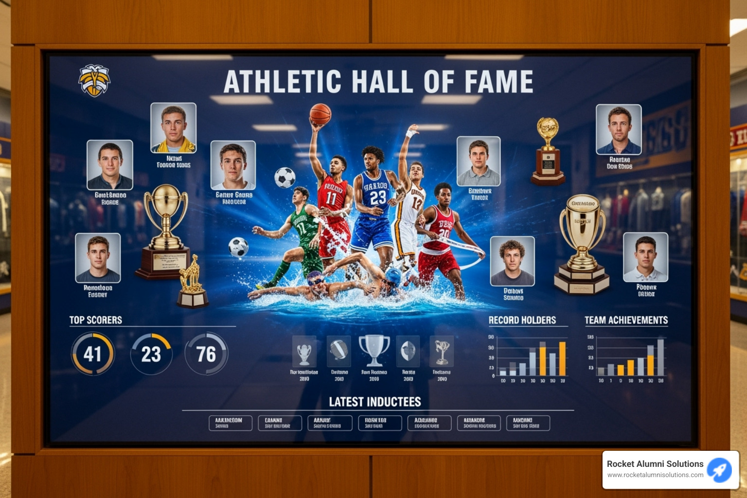 Digital athletic Hall of Fame display - Touchscreen Yearbook Solution