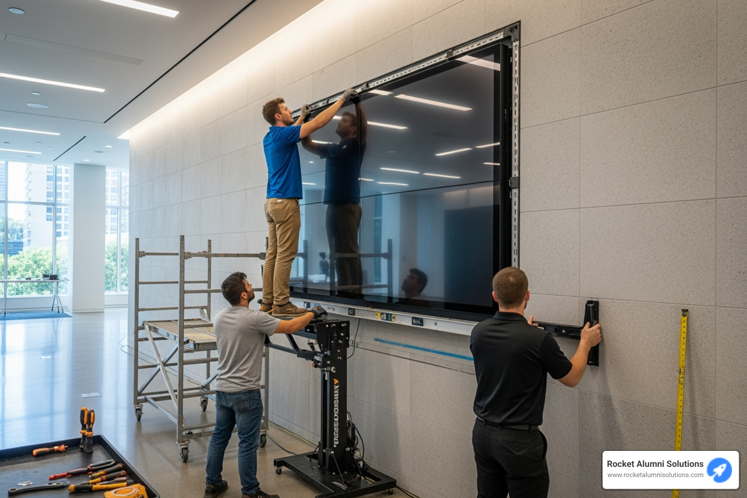 Installation of a large touchscreen display on a wall - Donor Appreciation Touchscreen Wall Installation of a large touchscreen display on a wall - Donor Appreciation Touchscreen Wall