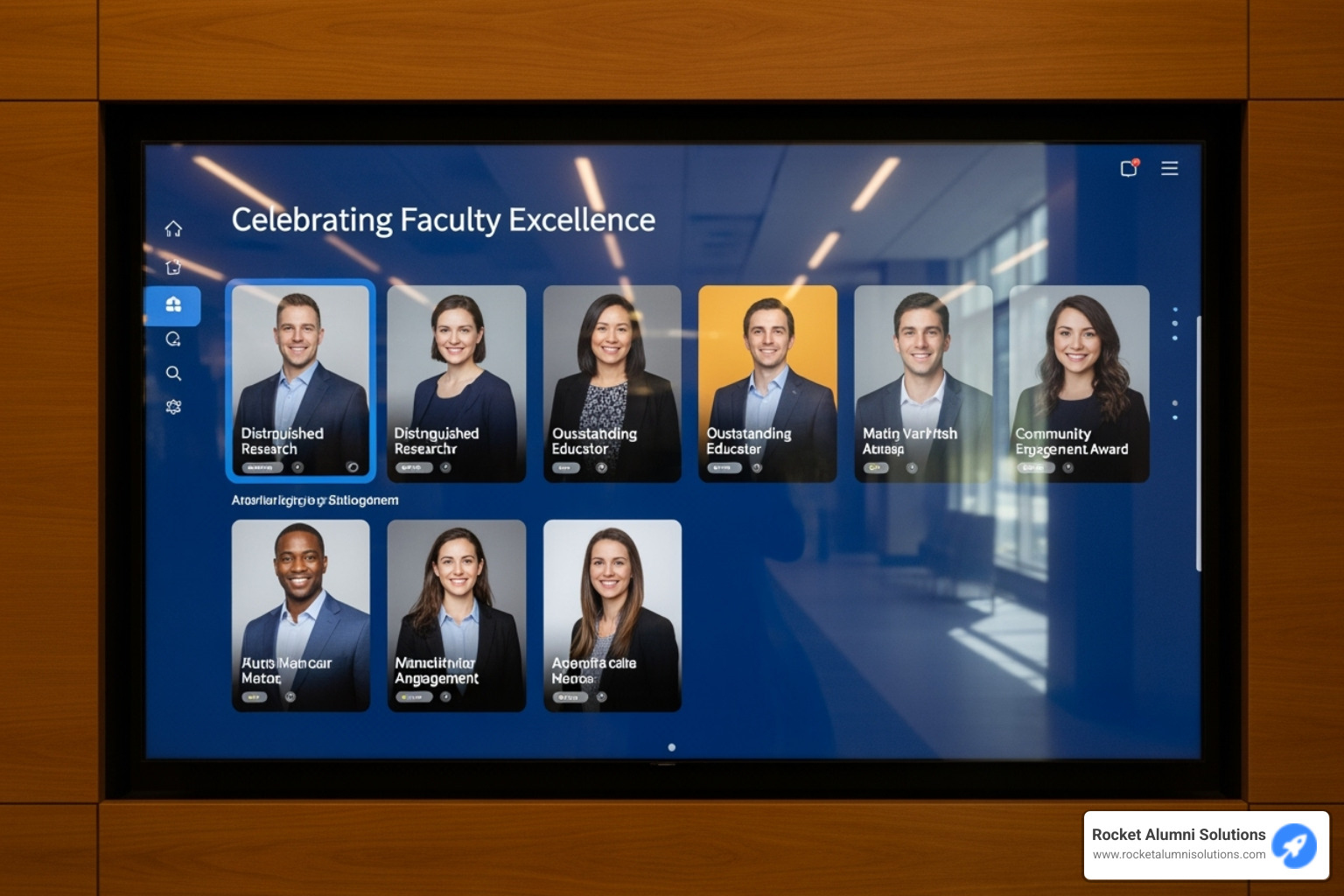 image of a well-designed user interface on a recognition touchscreen - Faculty Recognition Touchscreen image of a well-designed user interface on a recognition touchscreen - Faculty Recognition Touchscreen
