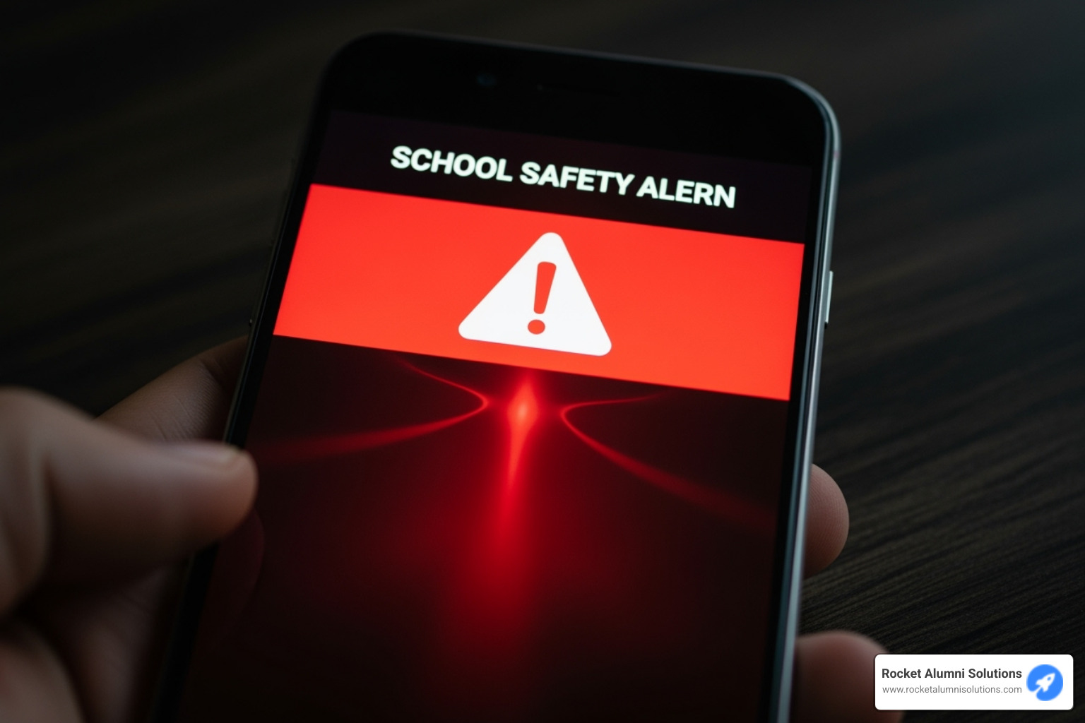 Image of a school safety alert on a phone screen - school communication tools Image of a school safety alert on a phone screen - school communication tools
