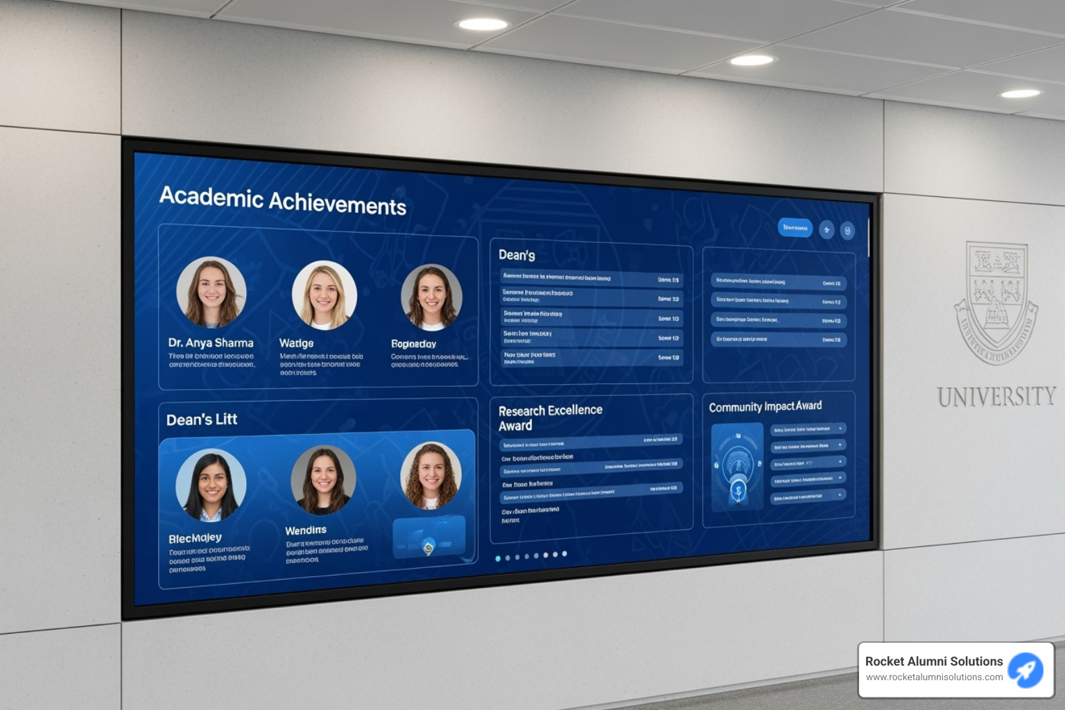 a university's branded digital hall of fame - Academic Honors Touchscreen a university's branded digital hall of fame - Academic Honors Touchscreen