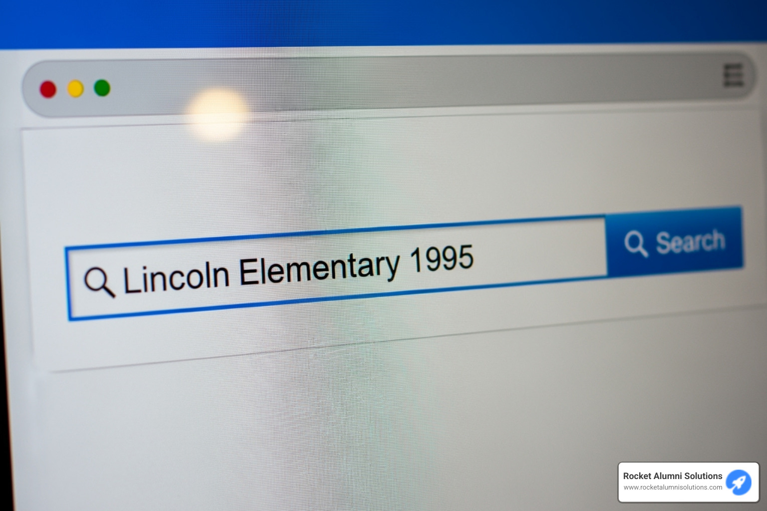 of a search bar on a website with "Lincoln Elementary 1995" typed in - elementary school yearbooks online of a search bar on a website with "Lincoln Elementary 1995" typed in - elementary school yearbooks online