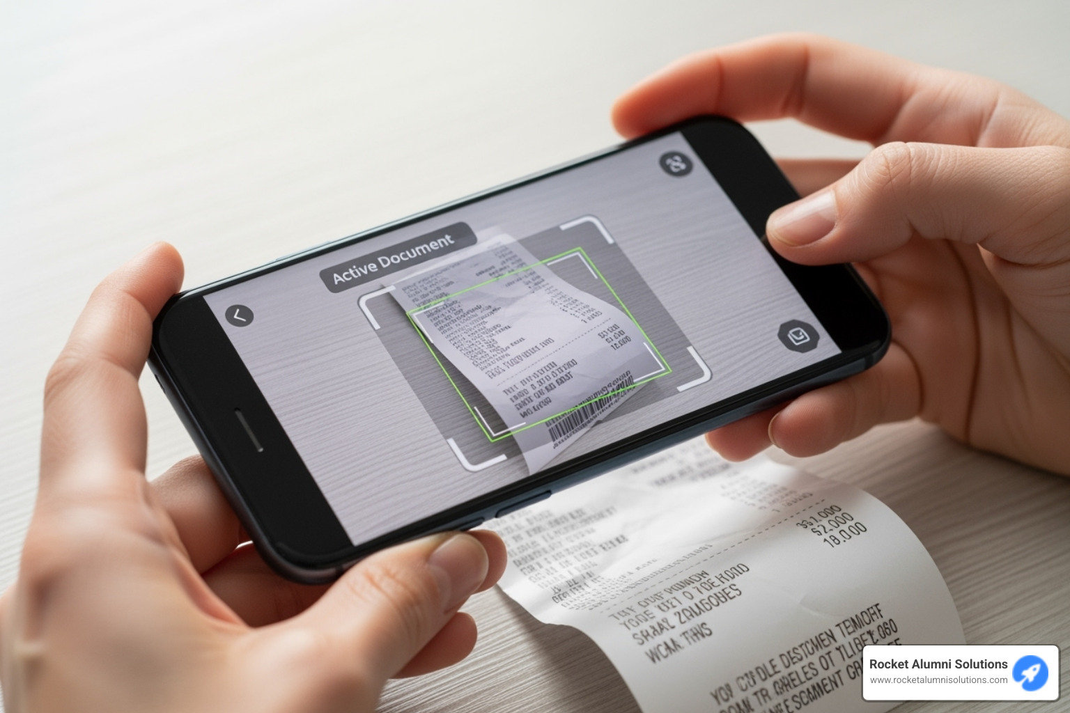 person using mobile phone app to scan a receipt - affordable document scanning person using mobile phone app to scan a receipt - affordable document scanning