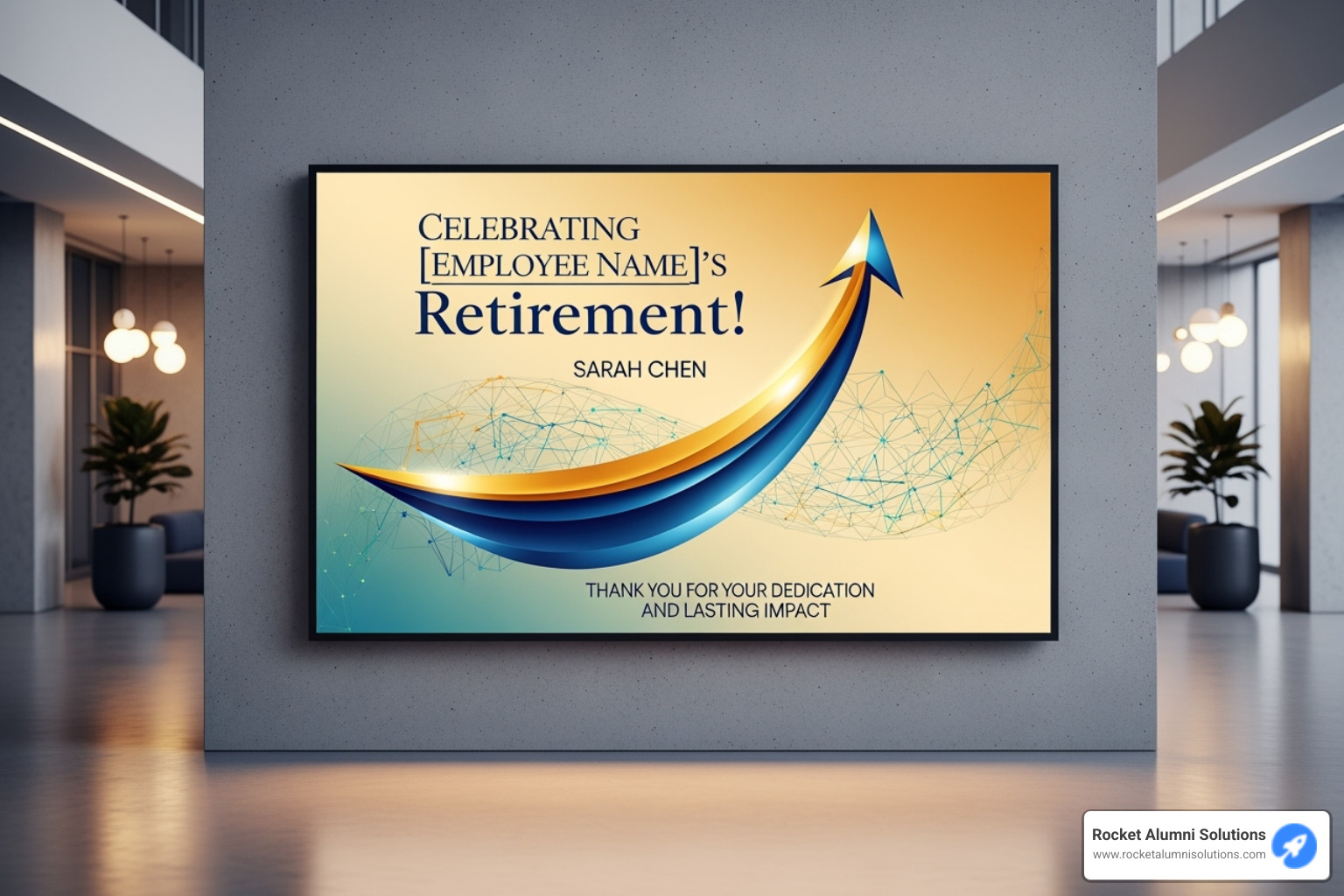Digital recognition display - certificate of appreciation for retirement Digital recognition display - certificate of appreciation for retirement