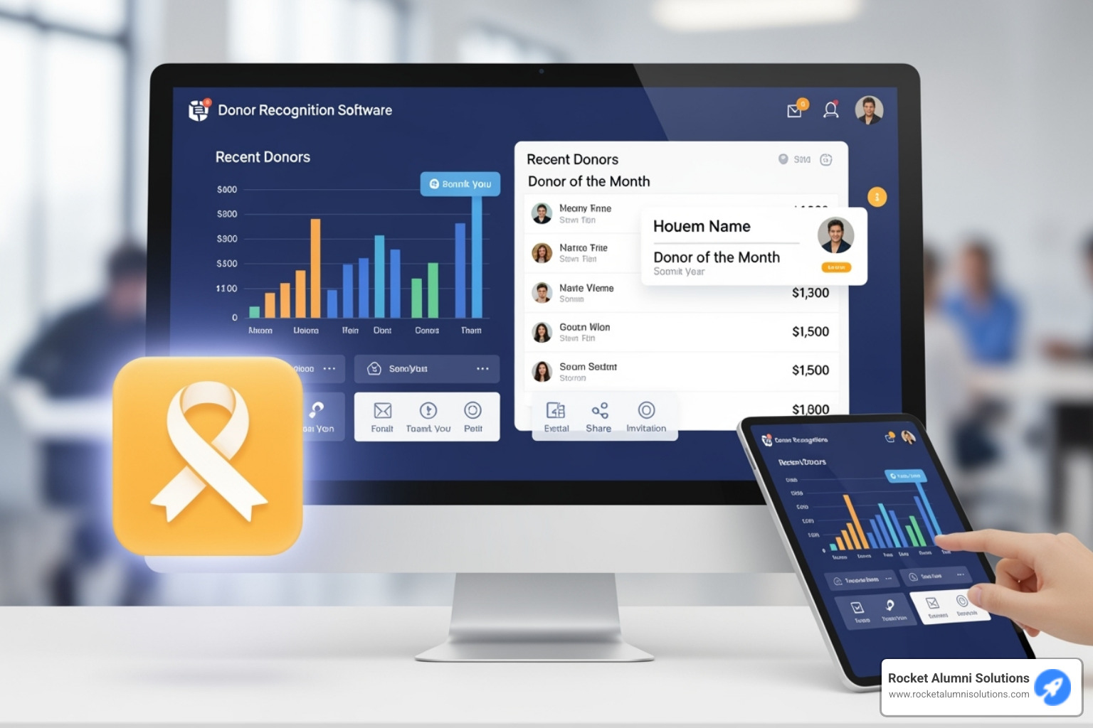 a person interacting with a touchscreen donor wall - Donor recognition software a person interacting with a touchscreen donor wall - Donor recognition software
