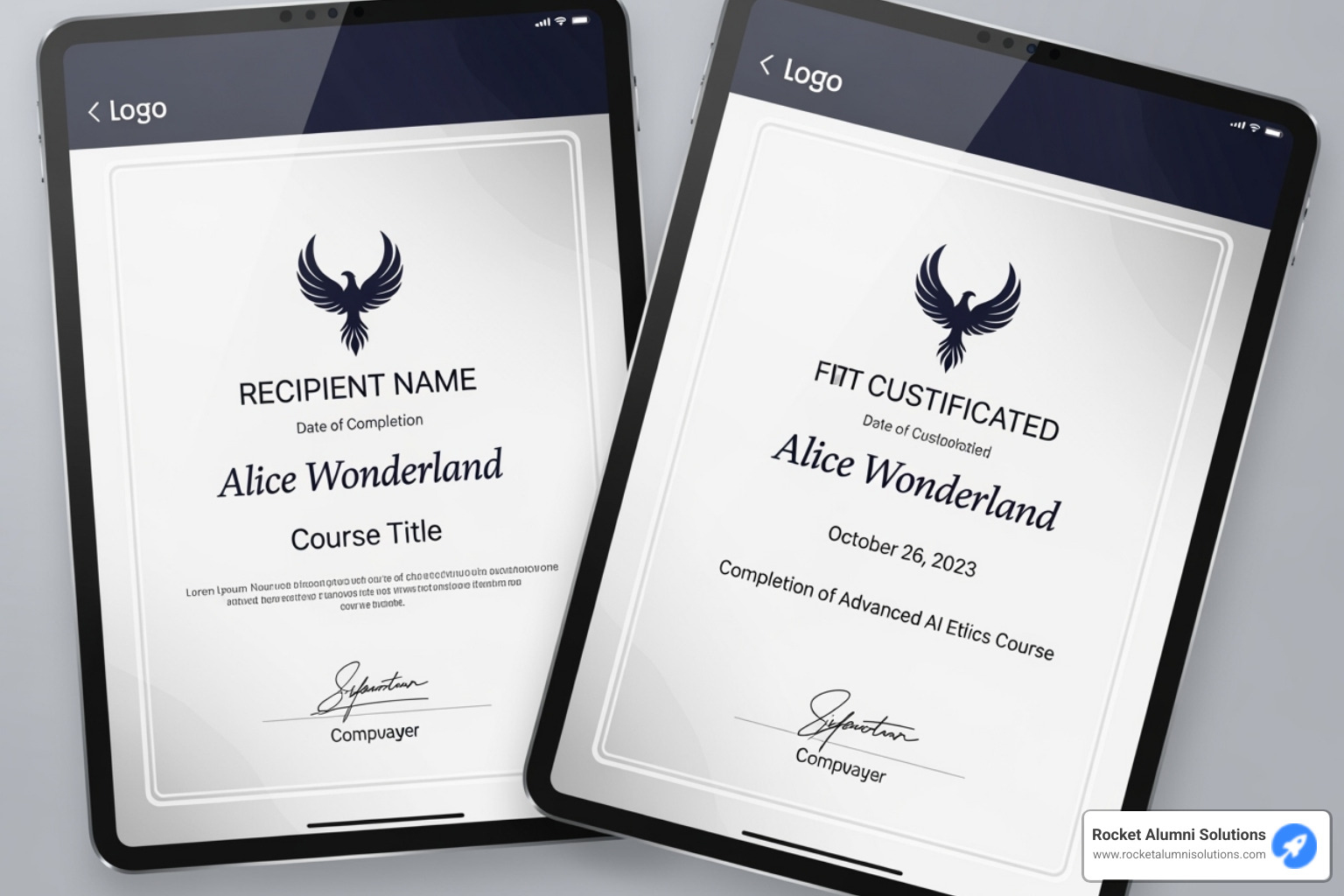 Side-by-side of a blank template and a fully customized digital certificate - certificate of appreciation retirement sample Side-by-side of a blank template and a fully customized digital certificate - certificate of appreciation retirement sample