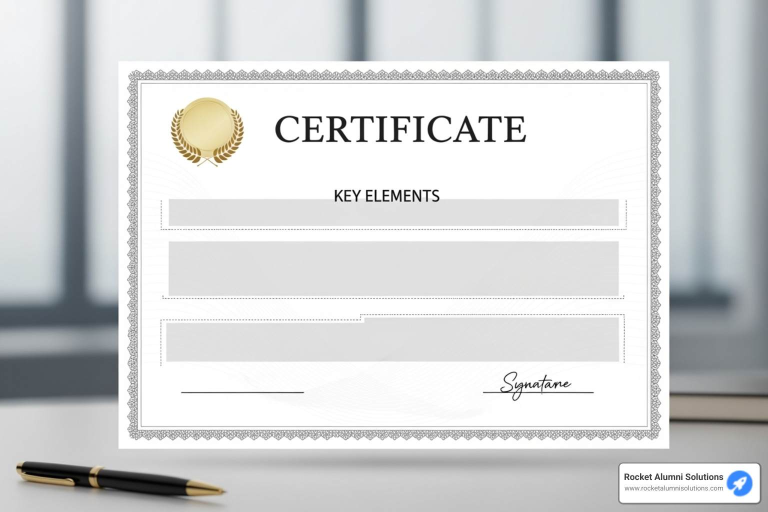 A certificate template with key elements highlighted and labeled - certificate of appreciation retirement sample A certificate template with key elements highlighted and labeled - certificate of appreciation retirement sample
