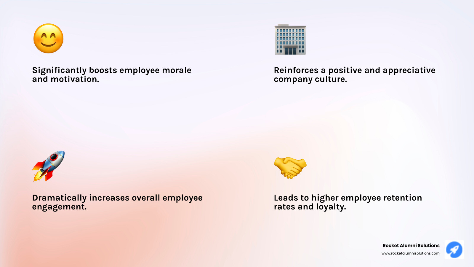 Infographic showing the impact of formal project recognition on employee motivation, productivity metrics, team retention rates, and overall company culture with statistics on increased engagement and job satisfaction - appreciation certificate for project completion infographic 4_facts_emoji_light-gradient Infographic showing the impact of formal project recognition on employee motivation, productivity metrics, team retention rates, and overall company culture with statistics on increased engagement and job satisfaction - appreciation certificate for project completion infographic 4_facts_emoji_light-gradient