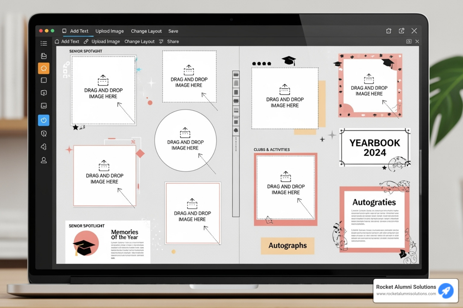digital yearbook template with drag-and-drop photo placeholders - online digital yearbooks digital yearbook template with drag-and-drop photo placeholders - online digital yearbooks