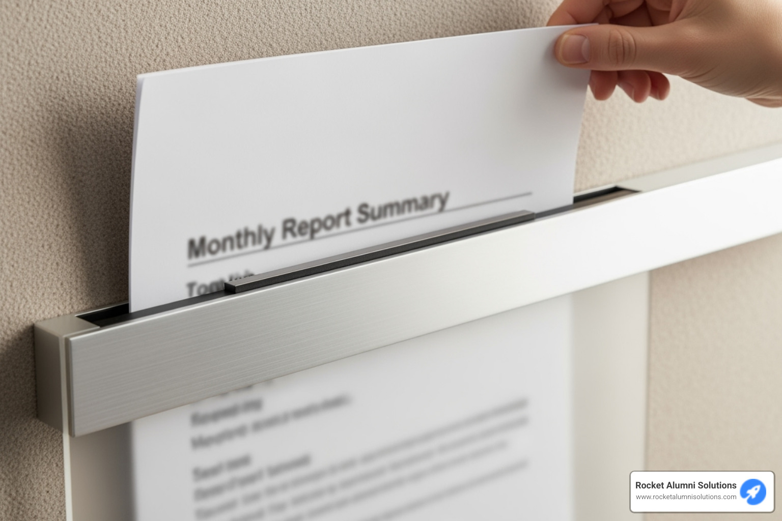 close-up on an easy-update document holder - Academic Achievement Recognition Board close-up on an easy-update document holder - Academic Achievement Recognition Board