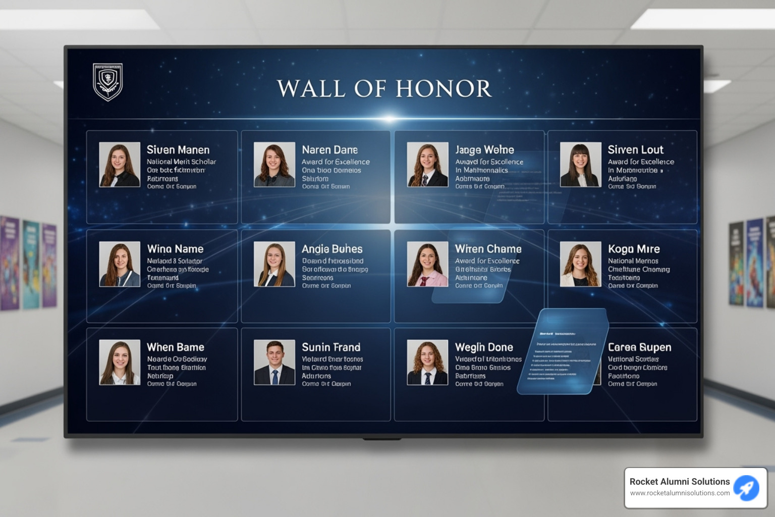 dedicated "Wall of Honor" display - Academic Achievement Recognition Board dedicated "Wall of Honor" display - Academic Achievement Recognition Board