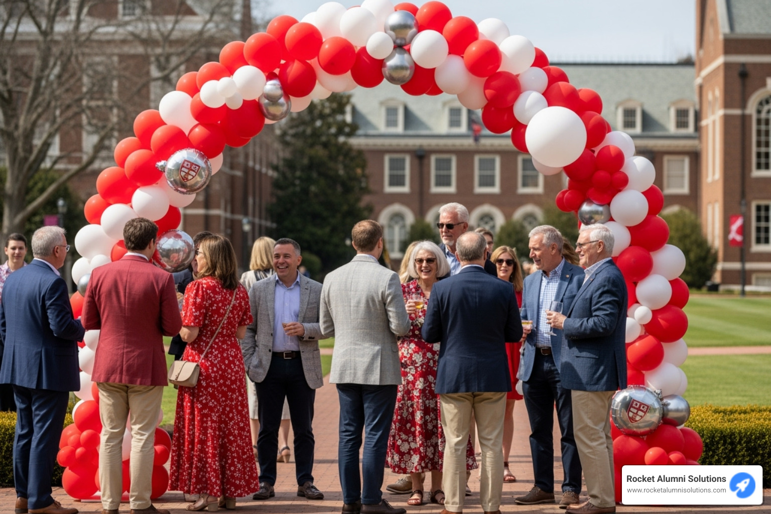 themed reunion with decorations like balloon arches in school colors - college reunion ideas themed reunion with decorations like balloon arches in school colors - college reunion ideas