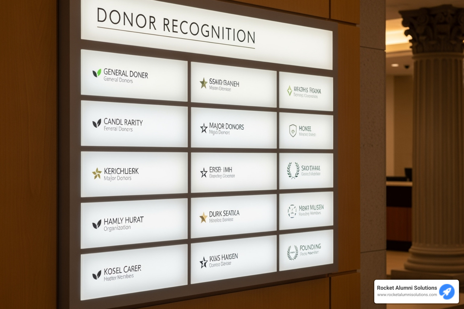 neat, classic bronze plaque donor wall in a museum - Donor Highlight Board neat, classic bronze plaque donor wall in a museum - Donor Highlight Board