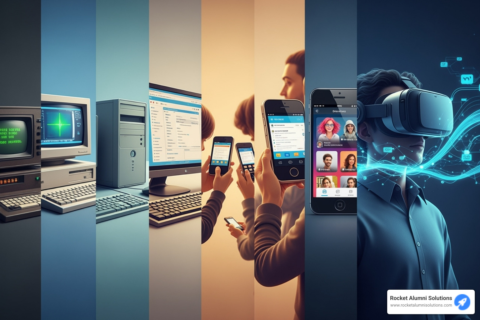 Timeline showing the evolution of interactive media from early computing to modern VR - Interactive media content Timeline showing the evolution of interactive media from early computing to modern VR - Interactive media content