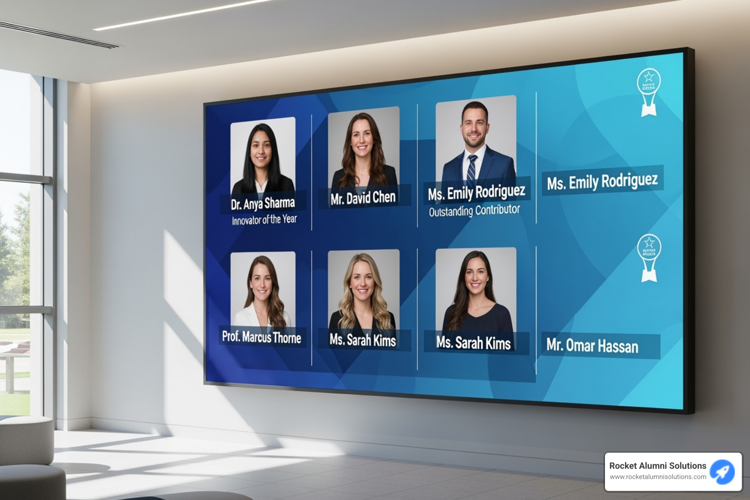 digital hall of fame display showing award winners - teammate award digital hall of fame display showing award winners - teammate award
