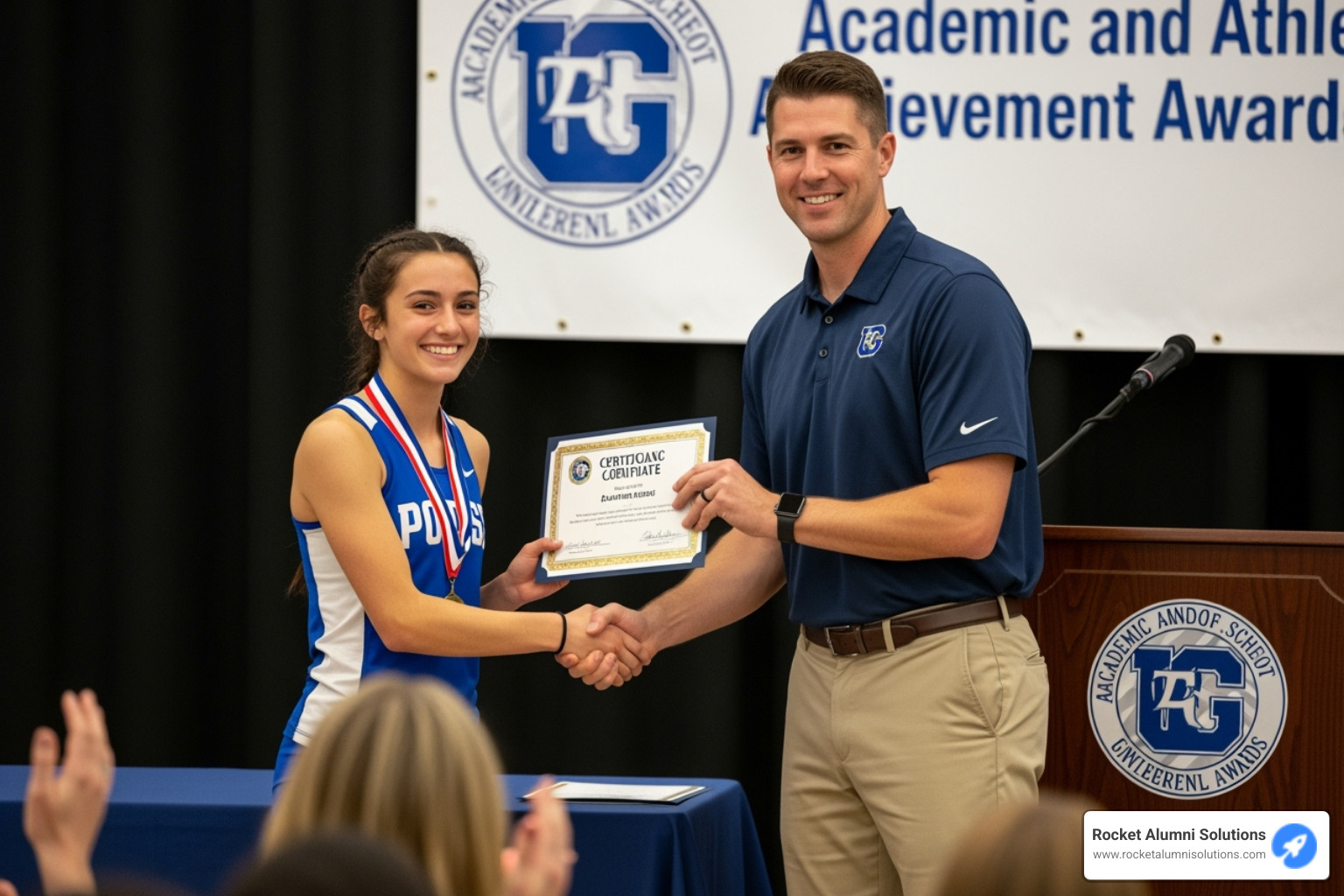 high school athlete receiving certificate - teammate award high school athlete receiving certificate - teammate award