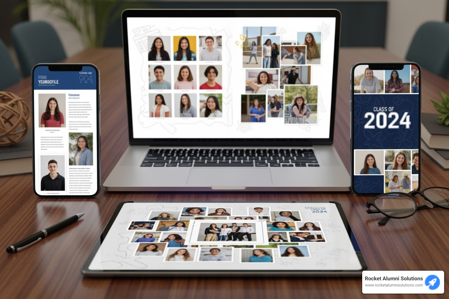 Digital yearbook displayed on multiple devices - digital yearbook