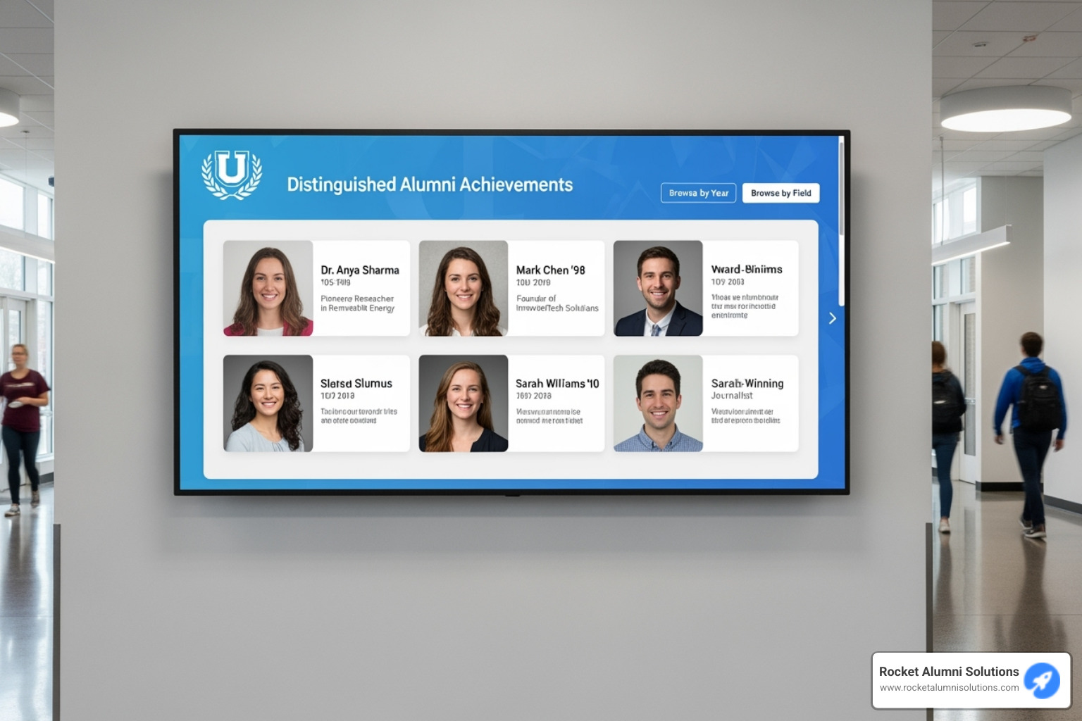 sleek digital touchscreen hall of fame display - Alumni Recognition  sleek digital touchscreen hall of fame display - Alumni Recognition