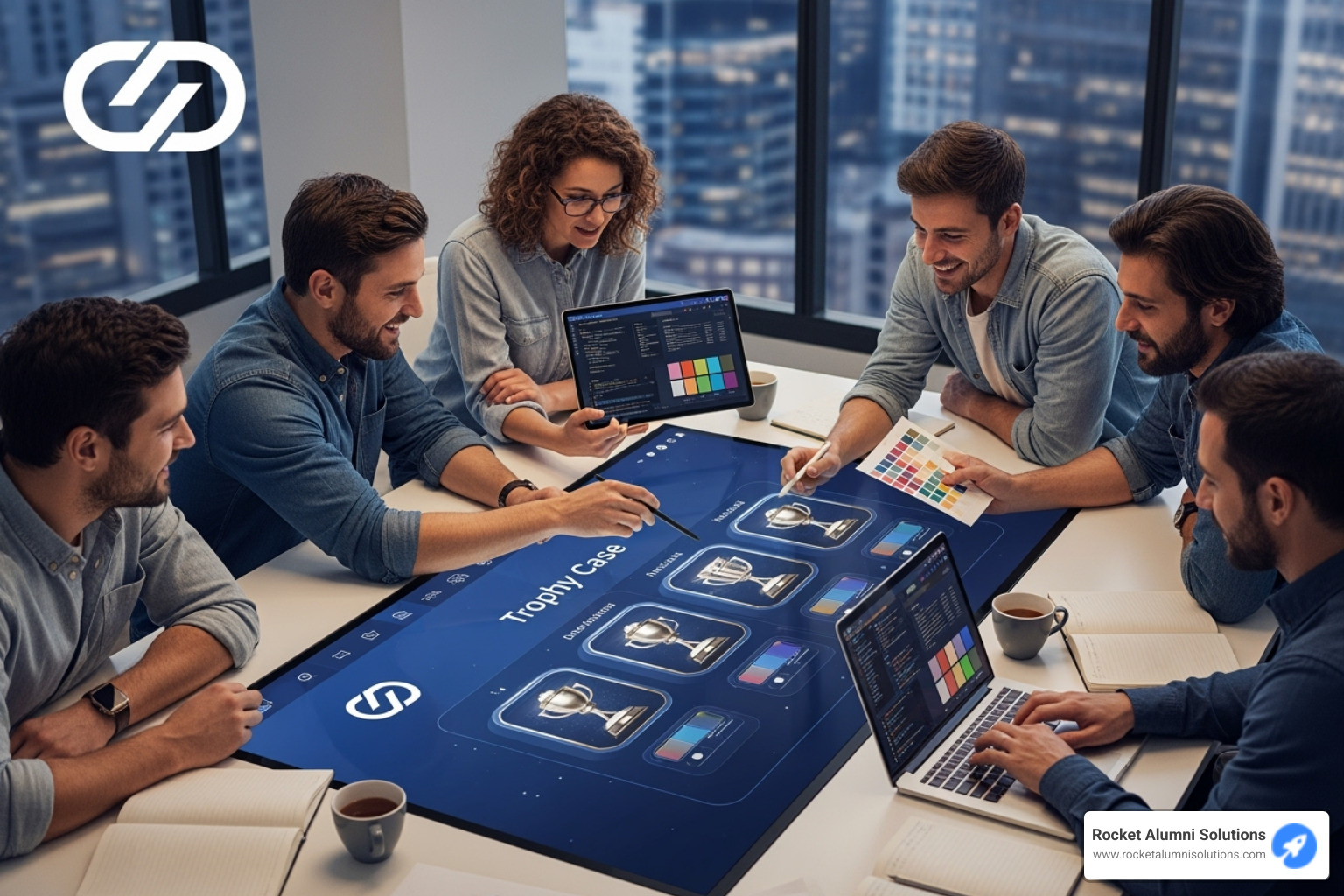 collaborative design process with branding elements for a digital trophy case - Trophy Case Display Touchscreen collaborative design process with branding elements for a digital trophy case - Trophy Case Display Touchscreen