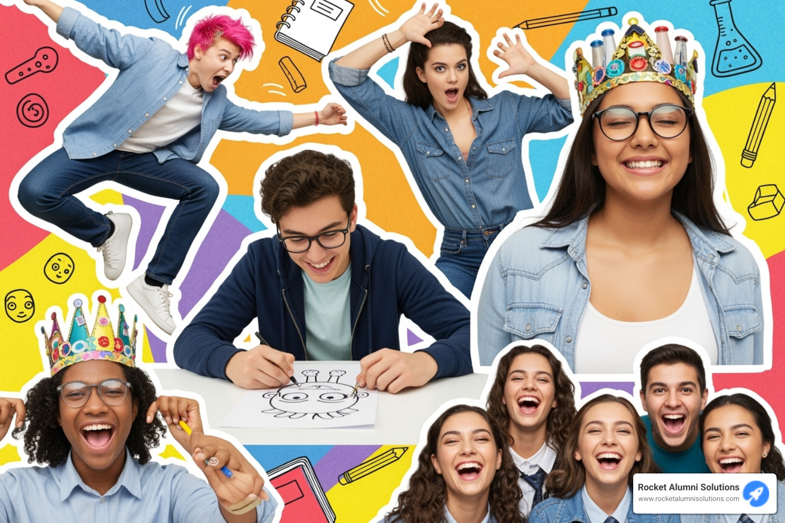 collage of different funny and creative superlative titles - superlative ideas yearbook