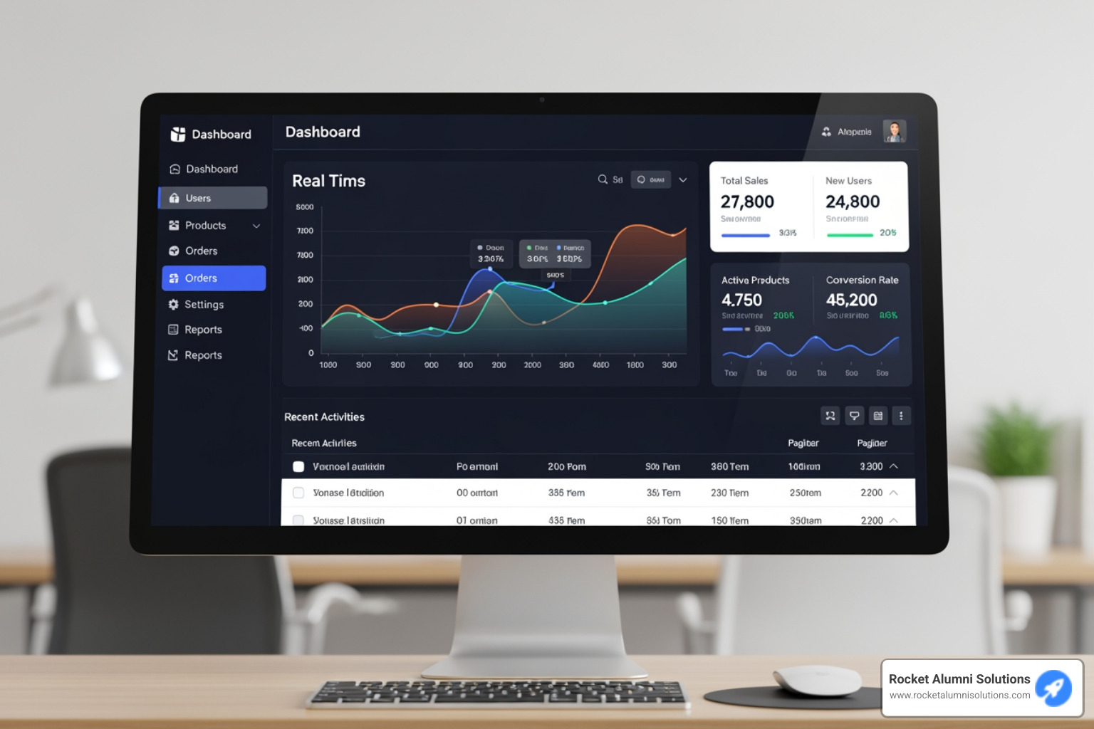 Software's easy-to-use backend dashboard - alumni awards touchscreen