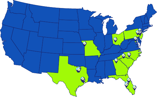 Tiger Adjusters® nationwide locations map