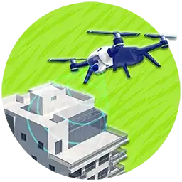 Drone scan conducted by public adjuster