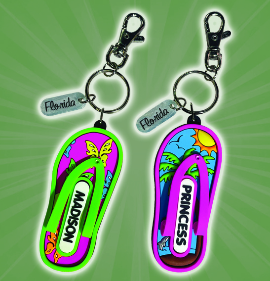 Personalized Flip Flop Keyrings