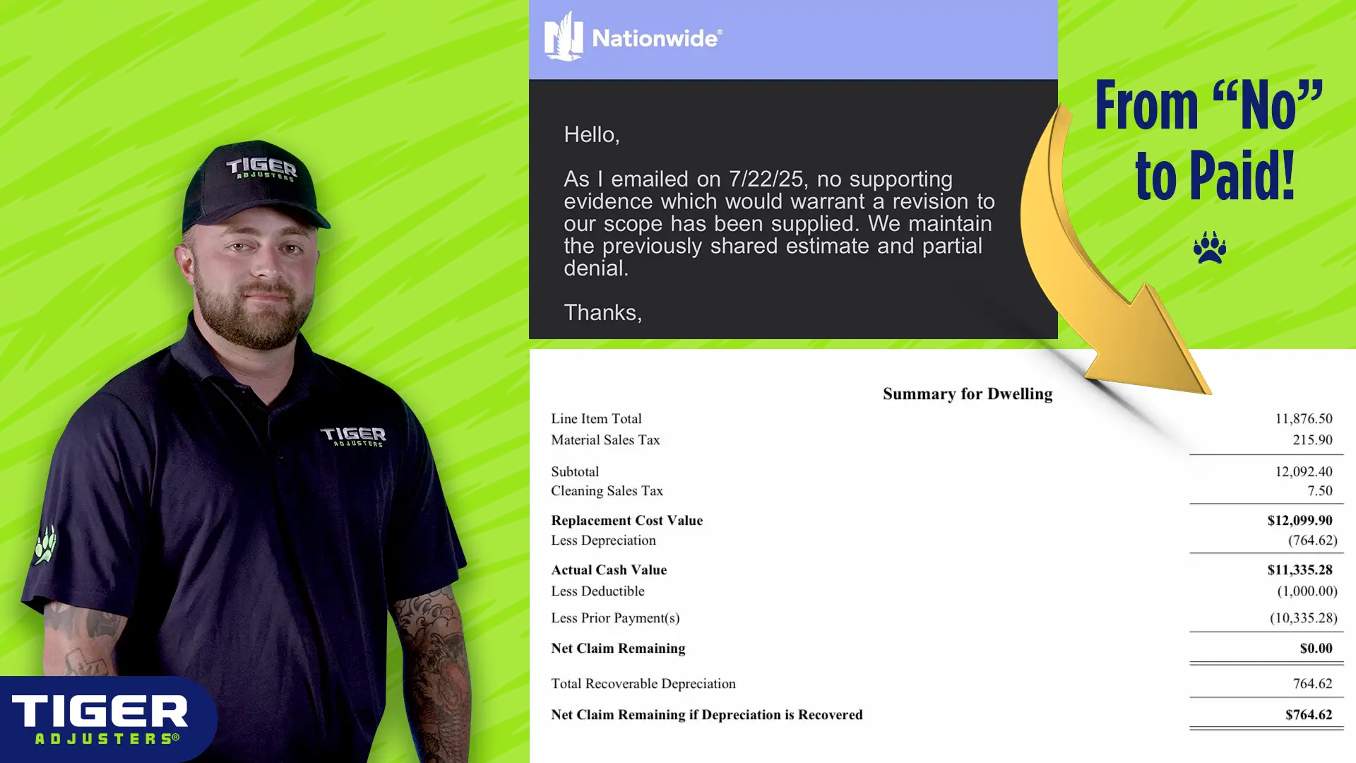 Brendan Steinbrecher case study of turning a claim from no to covered