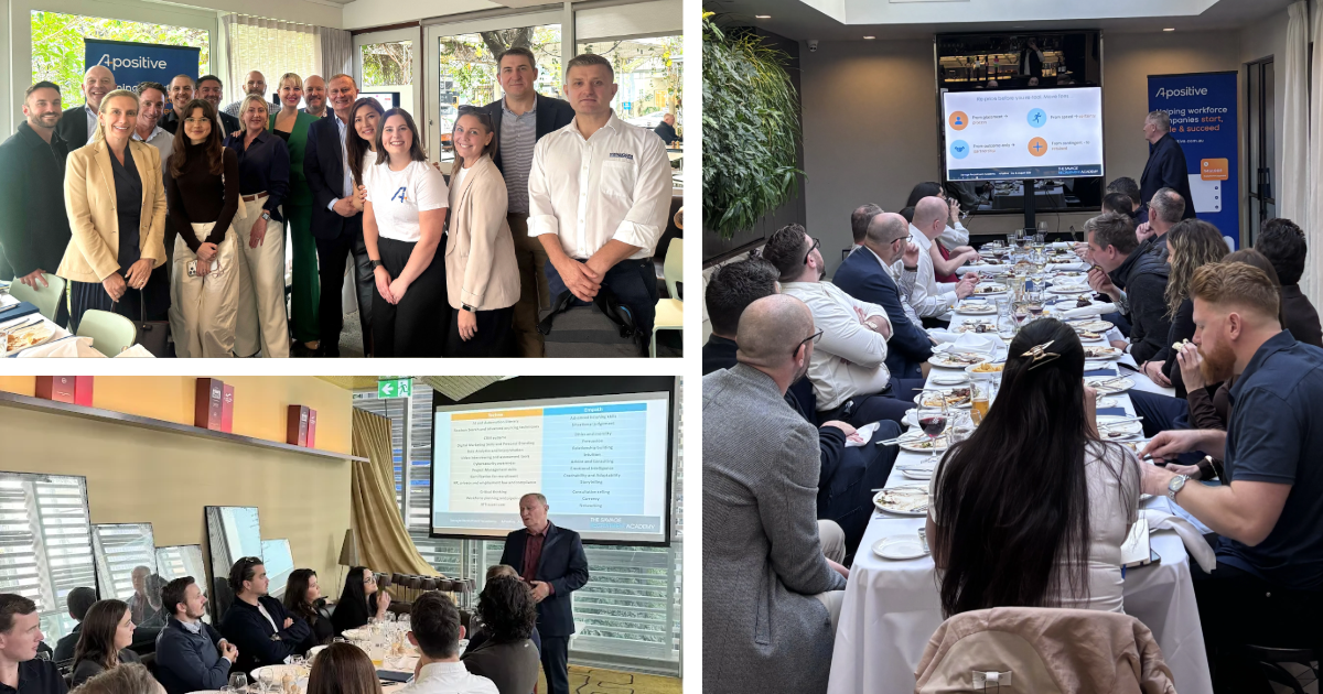 Guests and Greg enjoying their time at the APositive Lunch