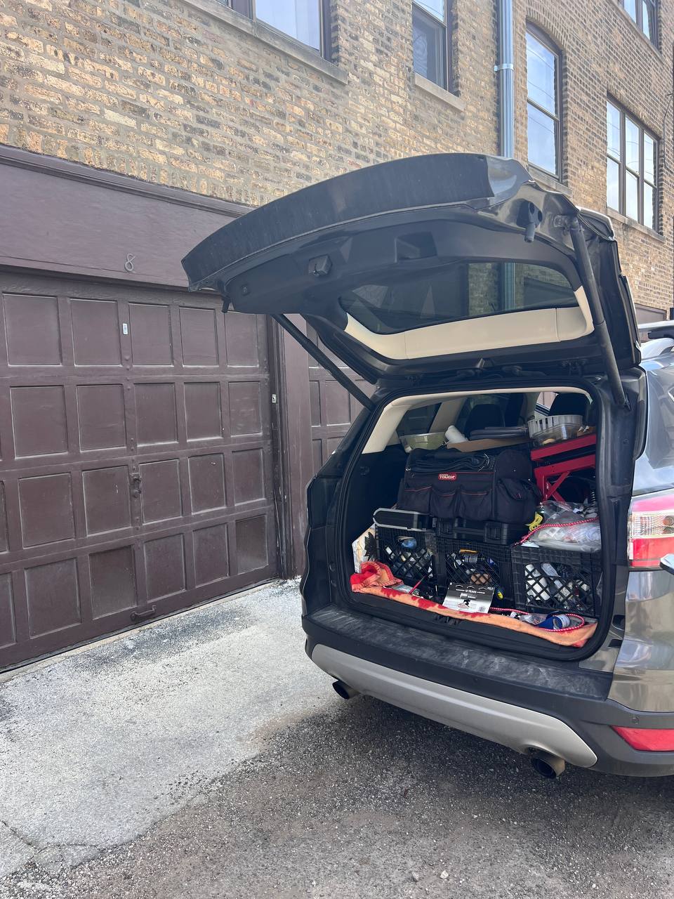 appliance repair van stocked with parts