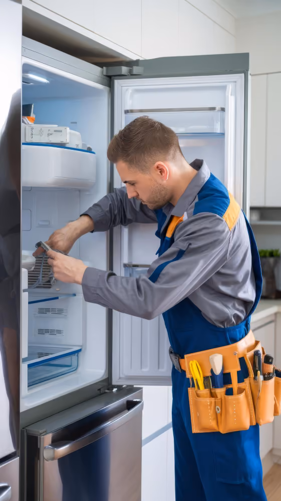 technician repairing a viking dishwasher