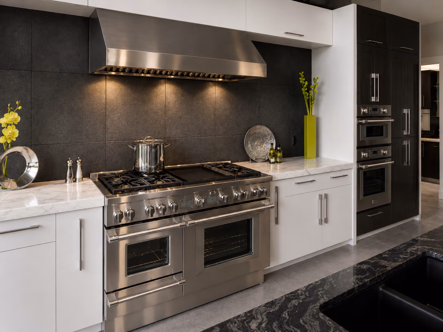 thermador range oven in residential kitchen