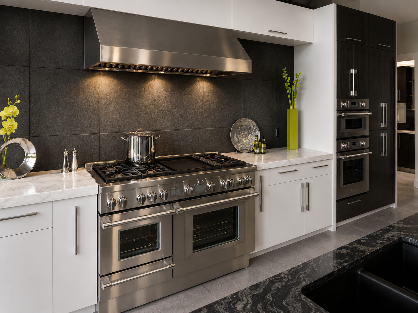 thermador range oven in residential kitchen