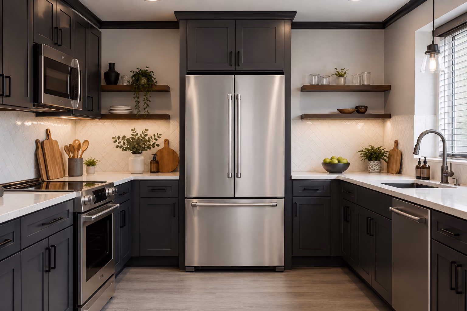 kitchenaid refrigerator in residential kitchen