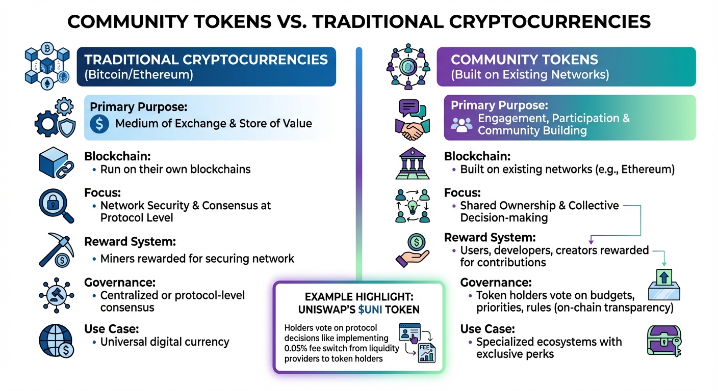 Community Tokens vs Traditional Cryptocurrencies: Key Differences