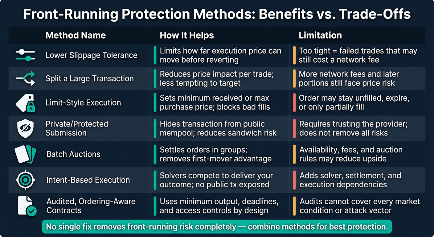 Front-Running Protection Methods: Benefits vs. Trade-Offs