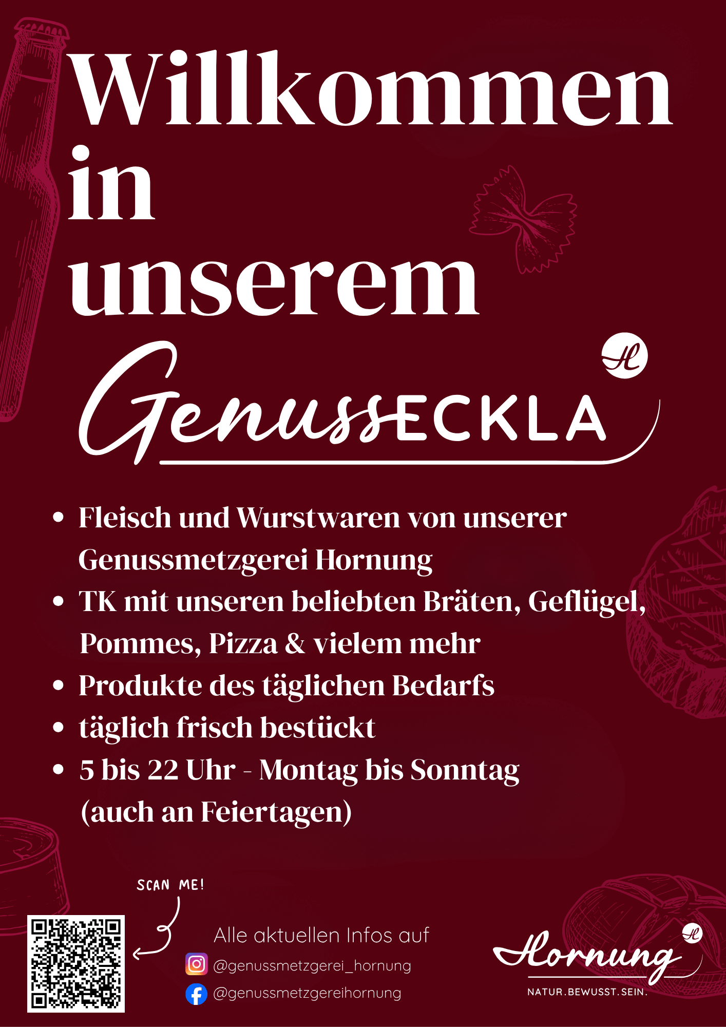 Genusseckla Ebelsbach Beschreibung auf rotem Hintergrund