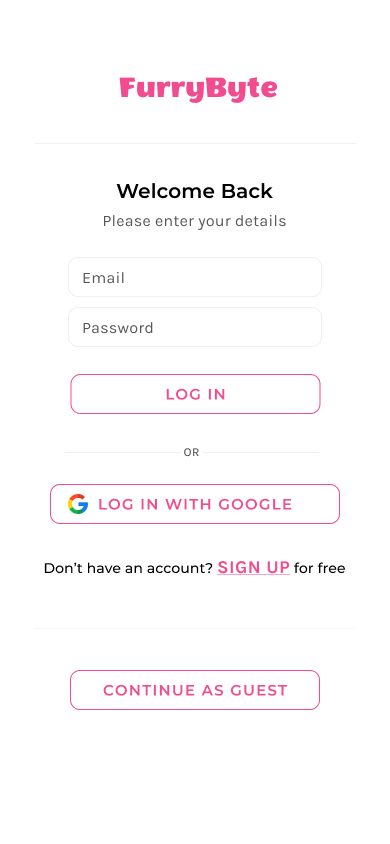 Mobile login UI