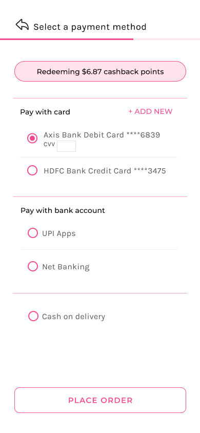A payment page