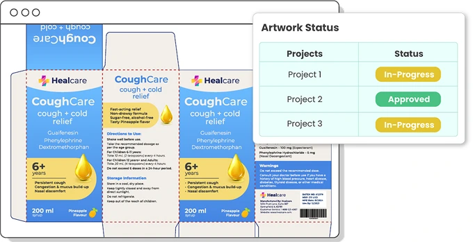 Track Artwork status ManageArtworks assigns specific statuses to each artwork as it moves through its lifecycle, making it easy to track progress across different workflows—from initial submission to final commercial approval. 