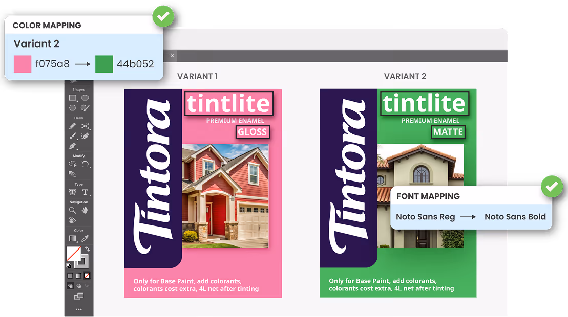 Font & colour mapping