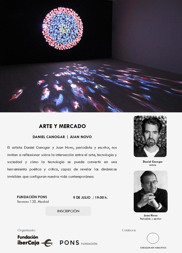 Próximo ciclo de Arte y Mercado con Daniel Canogar y Juan Novo