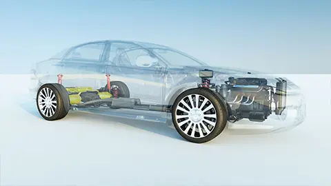 Skeleton of car
