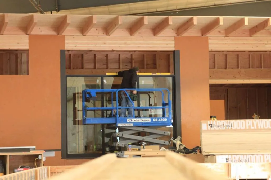 Installing the windows by Western Window Systems. They are big fans of prefab!