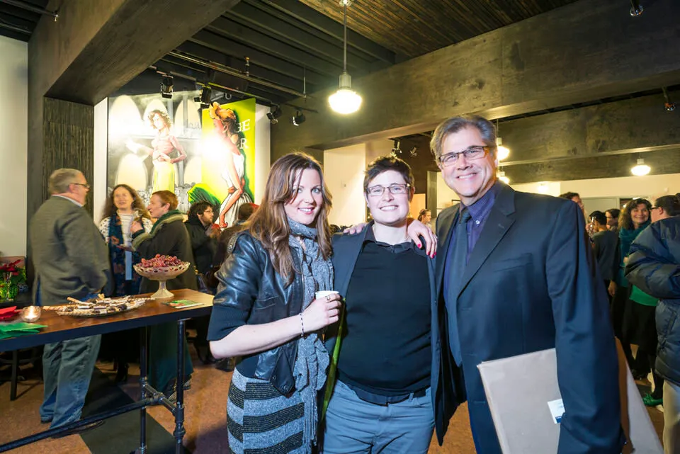 Courtney Peterson and Bec Chapin of Method Homes with Taproot Theatre’s Executive Director Scott Nolte.