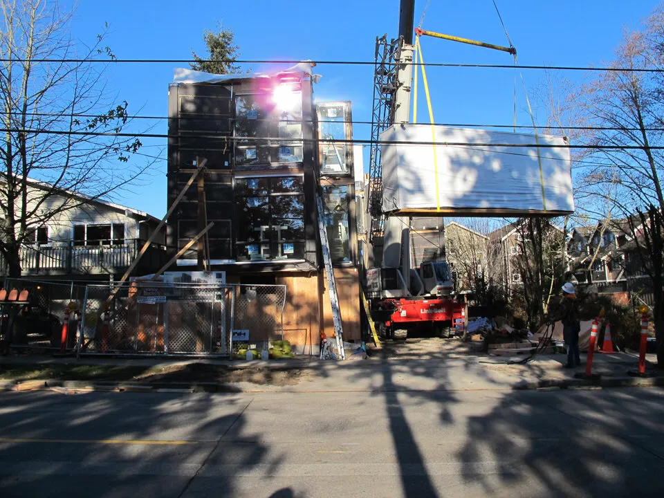 Day 2. Completing the install of the front townhome.