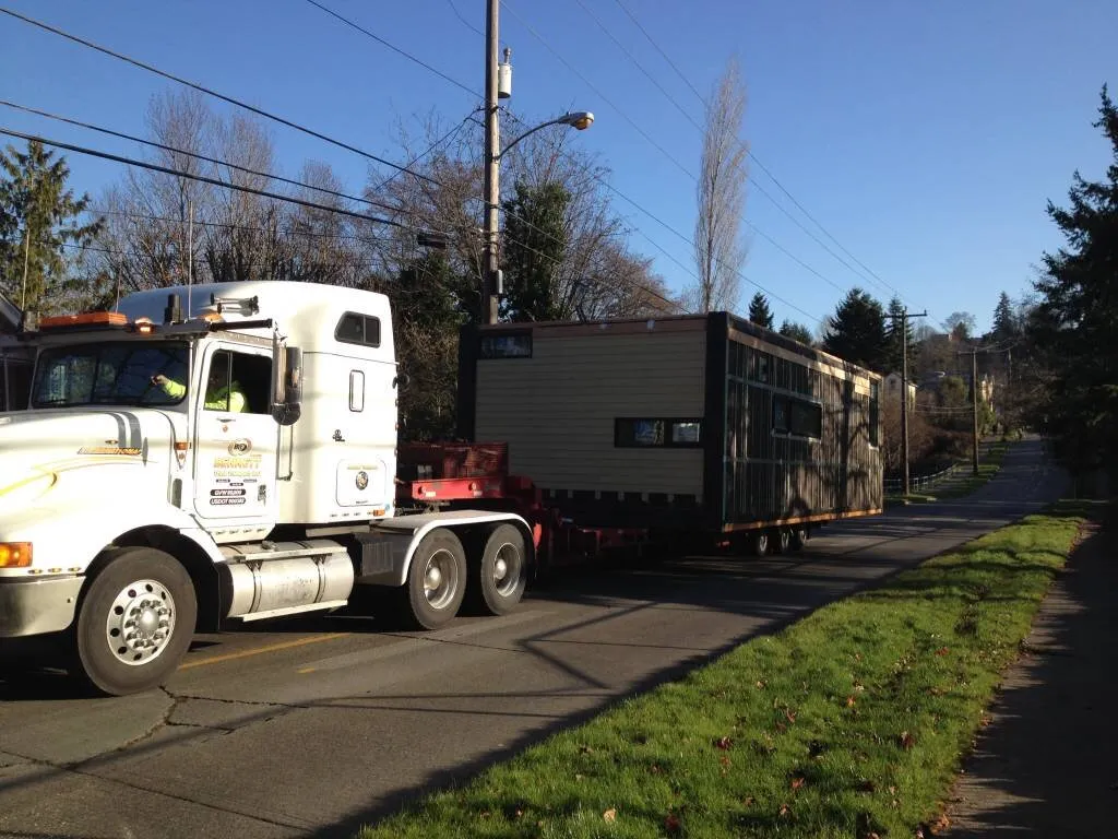 The first module coming down the road.