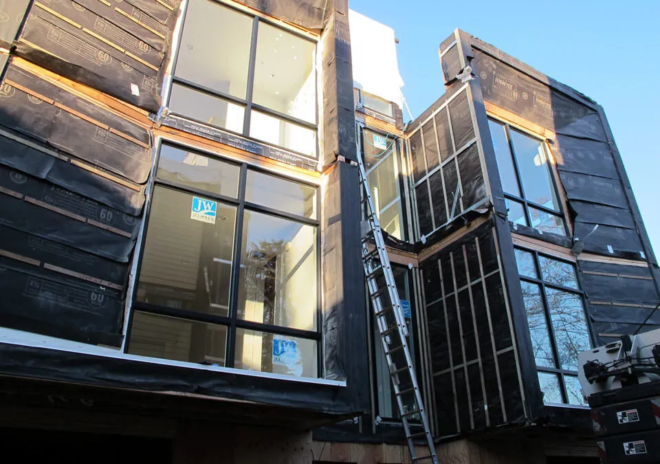 A look at the detailing before siding.